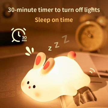 Cute Rabbit Silicone Lamp Soft Touch Night Light For Kids And Home Decor Regular